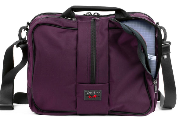 Pilot in Aubergine Ballistic with Dusk (lilac with light purple grid) 210 Cerylon interior.